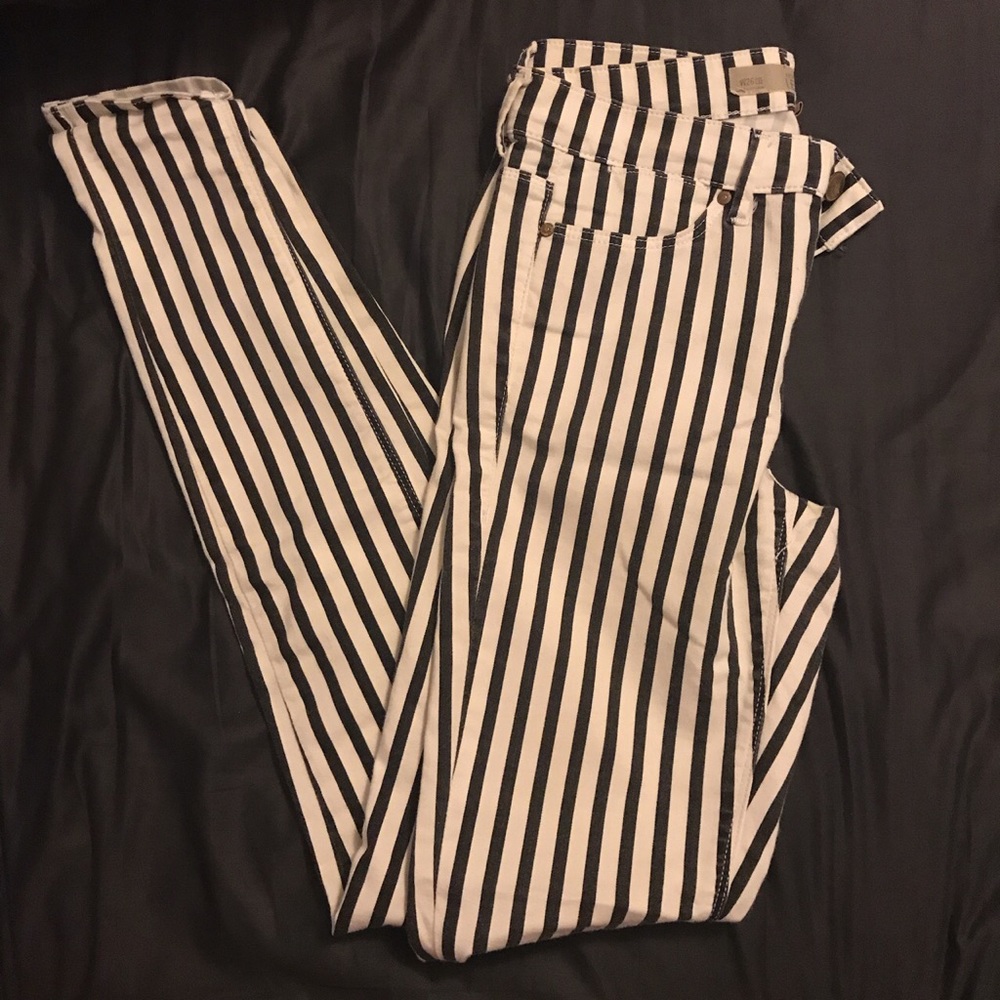 Topshop stripped Leigh jeans